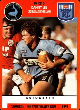 1991 Stimorol Common Card - Base 094 Danny Lee Cronulla Sharks