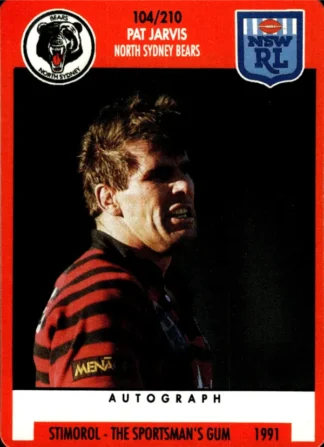 1991 Stimorol Common Card - Base 104 Pat Jarvis North Sydney Bears