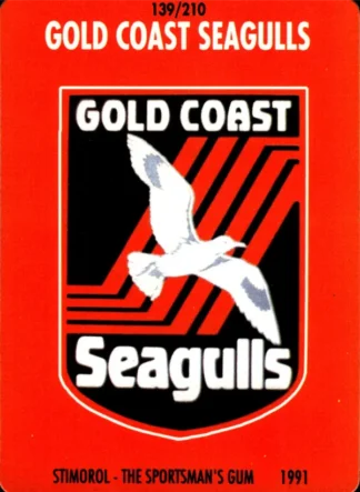 1991 Stimorol Common Card - Base 139 Logo Gold Coast Seagulls