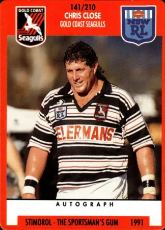 1991 Stimorol Common Card - Base 141 Chris Close Gold Coast Seagulls