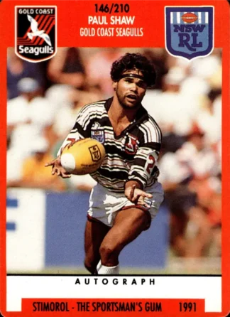 1991 Stimorol Common Card - Base 146 Paul Shaw Gold Coast Seagulls