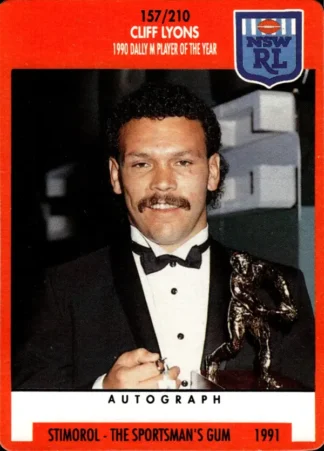 1991 Stimorol Common Card - Base 157 Cliff Lyons Manly Sea Eagles