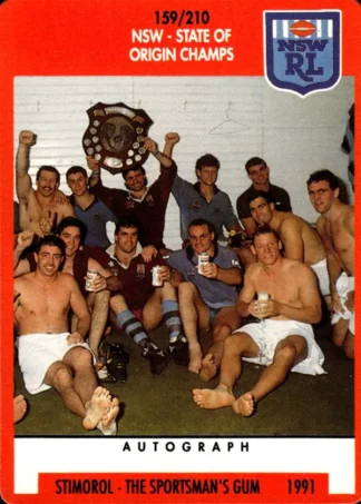1991 Stimorol Common Card - Base 159 NSW State Of Origin Team