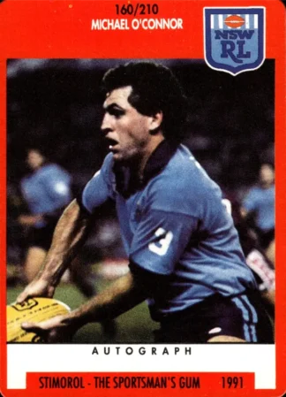 1991 Stimorol Common Card - Base 160 Michael O'Connor NSW State Of Origin