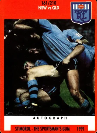 1991 Stimorol Common Card - Base 161 NSW v QLD State Of Origin