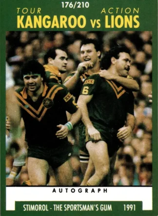 1991 Stimorol Common Card - Base 176 Kangaroos V Lions