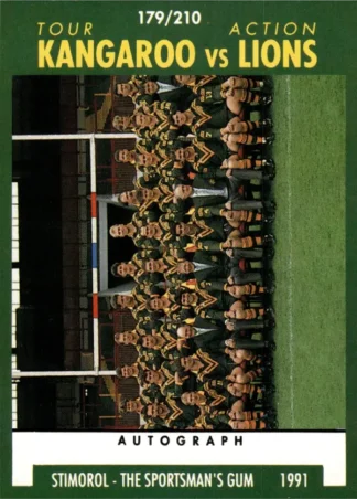 1991 Stimorol Common Card - Base 179 Kangaroos V Lions