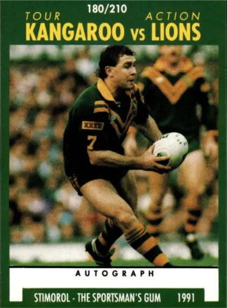 1991 Stimorol Common Card - Base 180 Kangaroos V Lions
