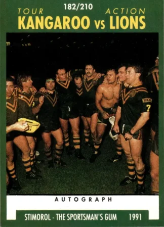 1991 Stimorol Common Card - Base 182 Kangaroos V Lions