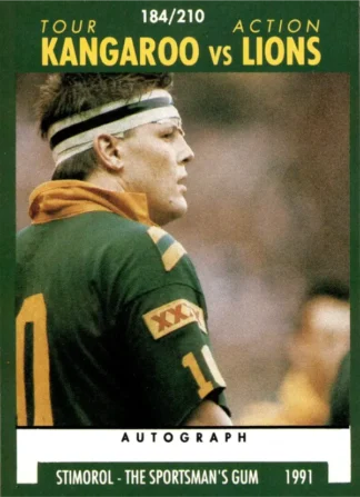 1991 Stimorol Common Card - Base 184 Kangaroos V Lions