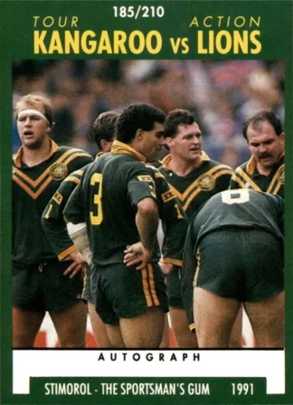 1991 Stimorol Common Card - Base 185 Kangaroos V Lions