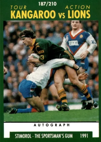 1991 Stimorol Common Card - Base 187 Kangaroos V Lions