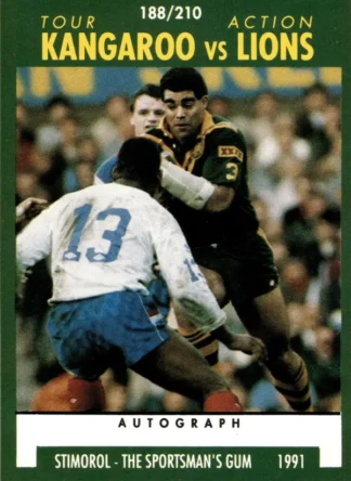 1991 Stimorol Common Card - Base 188 Kangaroos V Lions
