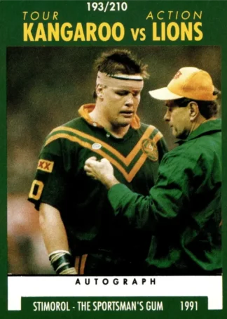 1991 Stimorol Common Card - Base 193 Kangaroos V Lions