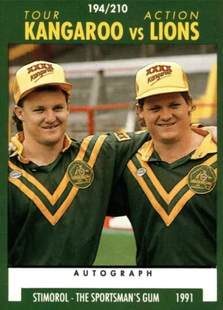 1991 Stimorol Common Card - Base 194 Kangaroos V Lions