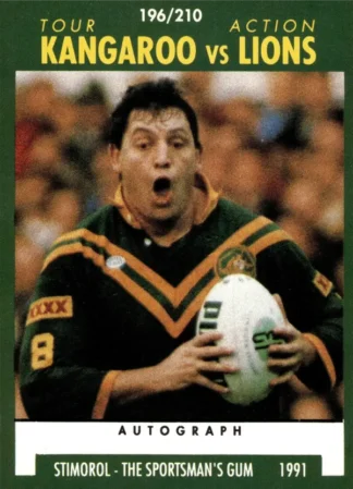 1991 Stimorol Common Card - Base 196 Kangaroos V Lions