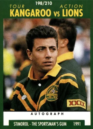 1991 Stimorol Common Card - Base 198 Kangaroos V Lions