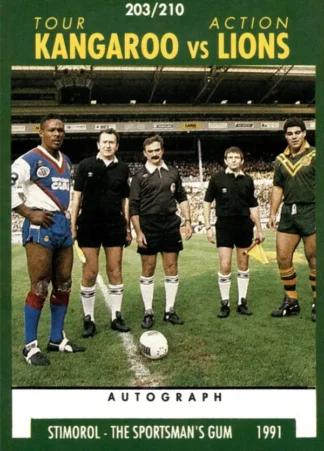 1991 Stimorol Common Card - Base 203 Kangaroos V Lions