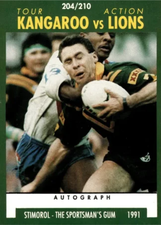 1991 Stimorol Common Card - Base 204 Kangaroos V Lions