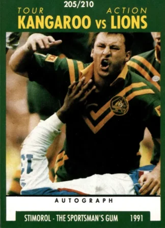 1991 Stimorol Common Card - Base 205 Kangaroos V Lions