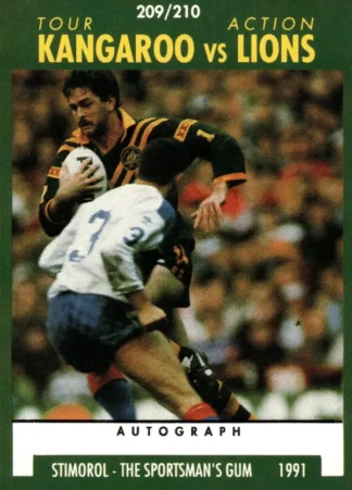 1991 Stimorol Common Card - Base 209 Kangaroos V Lions