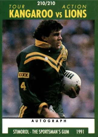 1991 Stimorol Common Card - Base 210 Kangaroos V Lions