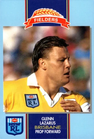 1993 Fielders Bread NSWRL Cards - 008 Glenn Lazarus Brisbane Broncos