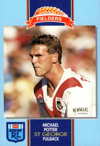 1993 Fielders Bread NSWRL Cards - 018 Michael Potter St George Dragons