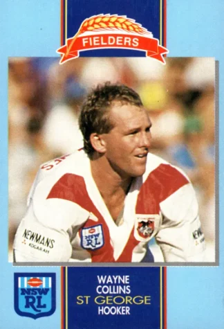 1993 Fielders Bread NSWRL Cards - 029 Wayne Collins St George Dragons