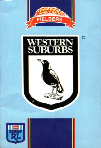 1993 Fielders Bread NSWRL Cards - 033 Western Suburbs Magpies Logo