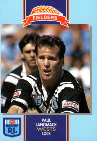 1993 Fielders Bread NSWRL Cards - 034 Paul Langmack Western Suburbs Magpies