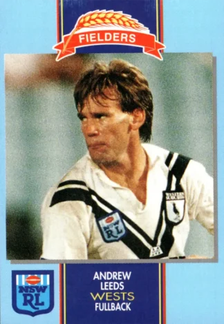 1993 Fielders Bread NSWRL Cards - 038 Andrew Leeds Western Suburbs Magpies