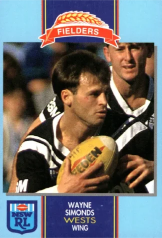 1993 Fielders Bread NSWRL Cards - 043 Wayne Simonds Western Suburbs Magpies