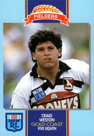 1993 Fielders Bread NSWRL Cards - 078 Craig Weston Gold Coast Seagulls