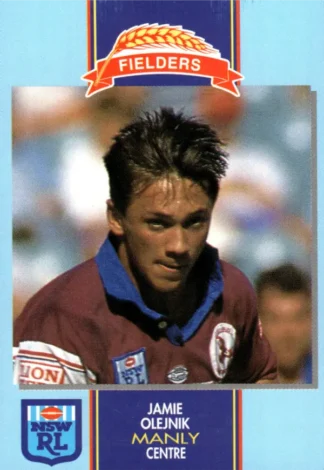 1993 Fielders Bread NSWRL Cards - 091 Jamie Olejnik Manly Sea Eagles