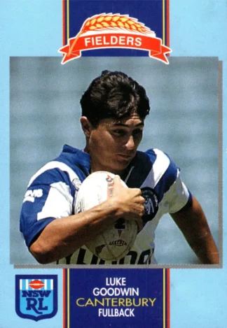 1993 Fielders Bread NSWRL Cards - 109 Luke Goodwin Canterbury Bulldogs