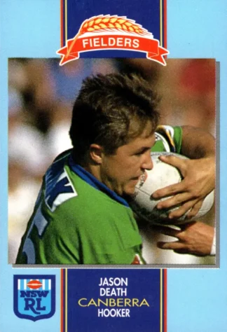 1993 Fielders Bread NSWRL Cards - 123 Jason Death Canberra Raiders