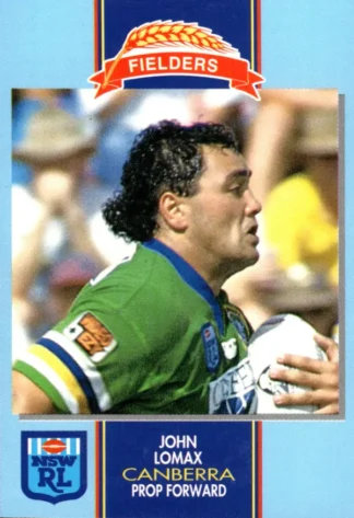 1993 Fielders Bread NSWRL Cards - 124 John Lomax Canberra Raiders