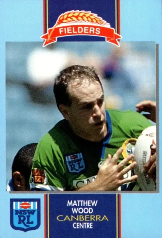 1993 Fielders Bread NSWRL Cards - 126 Matthew Wood Canberra Raiders