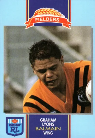 1993 Fielders Bread NSWRL Cards - 183 Graham Lyons Balmain Tigers