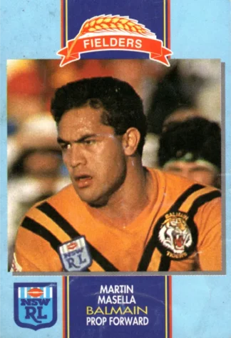 1993 Fielders Bread NSWRL Cards - 186 Martin Masella Balmain Tigers