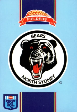 1993 Fielders Bread NSWRL Cards - 193 North Sydney Bears Logo
