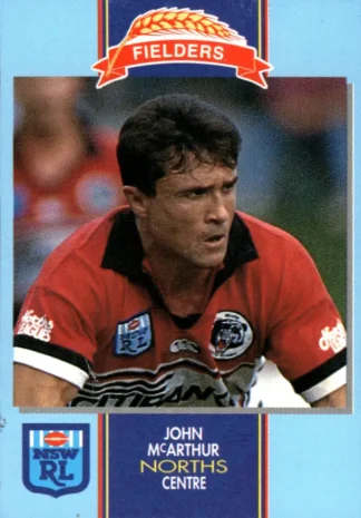 1993 Fielders Bread NSWRL Cards - 205 John McArthur North Sydney Bears