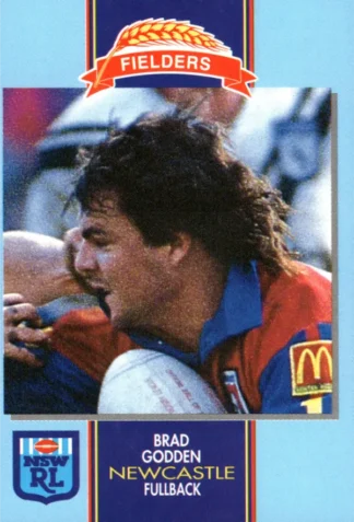 The NRL Trading Card Specialists 14 1993 Fielders Bread NSWRL Cards - 254 Brad Godden Newcastle Knights