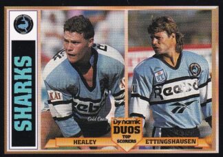 1994 Dynamic Series 1 Dynamic Duos - 02 Mitch Healey & Andrew Ettingshausen Cronulla Sharks
