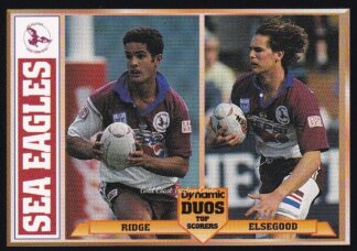 1994 Dynamic Series 1 Dynamic Duos - 03 Matthew Ridge & Jack Elsegood Manly Sea Eagles