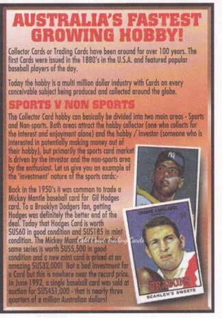 1994 Dynamic Series 1 Paper Promotional Card - P7 Australia's Fastest Growing Hobby