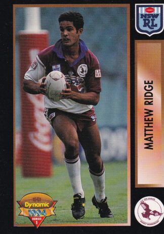 1994 Dynamic Series 1 Base Promotional Card - Matthew Ridge Manly Sea Eagles