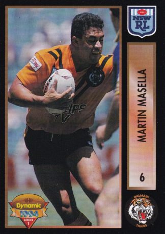1994 Dynamic Series 1 Common Card - Base 006 Martin Masella Balmain Tigers