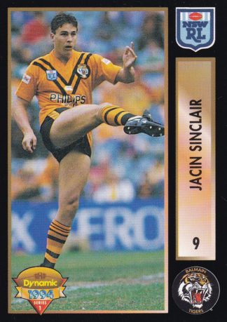 1994 Dynamic Series 1 Common Card - Base 009 Jacin Sinclair Balmain Tigers